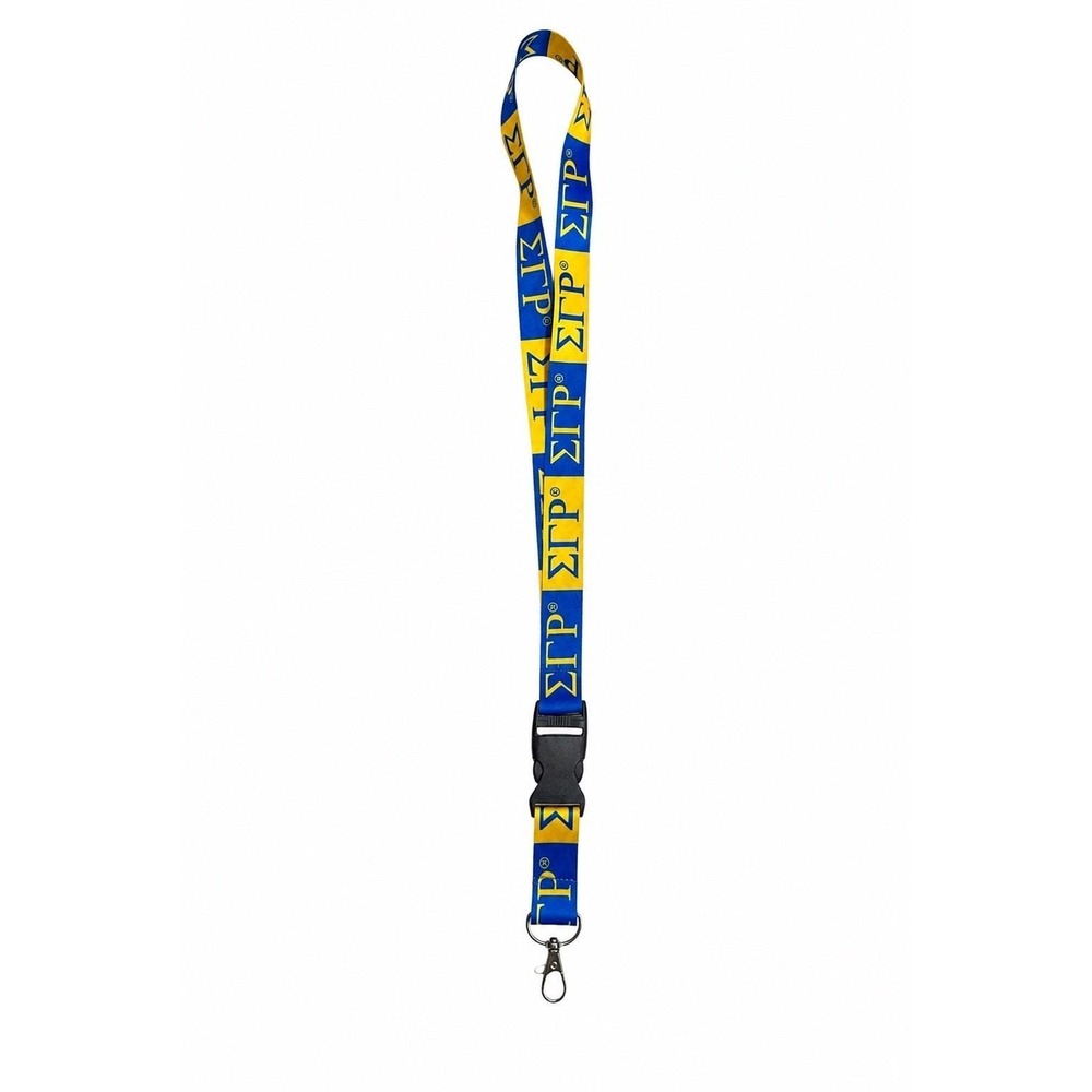 Sigma Gamma Rho SGRho Lanyard | Blue Gold Keychain Holder | Sorority Gift